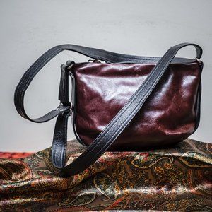 Rough & Tumble Tiny Duffle Black Cherry Cross Body- Like New